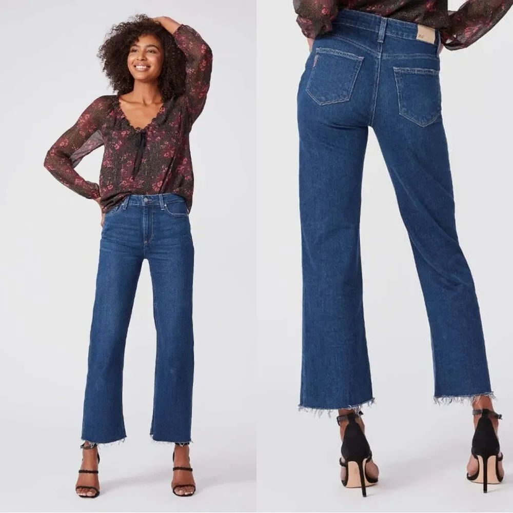PAIGE Leenah Ankle straight leg jeans in “Gracie Lou” dark wash